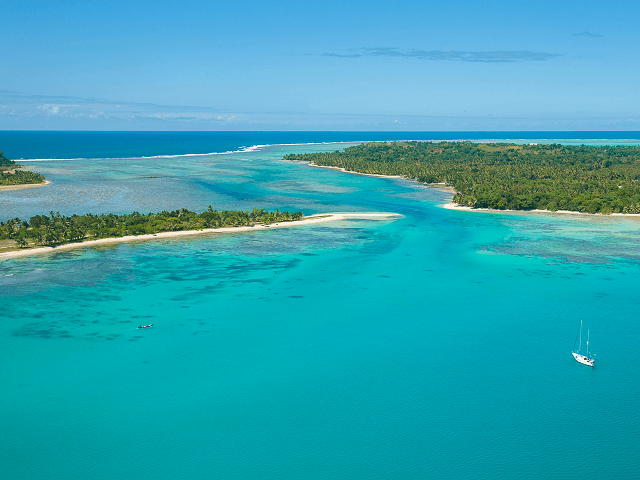 Ostrov Sainte Marie zo vzduchu, Madagaskar